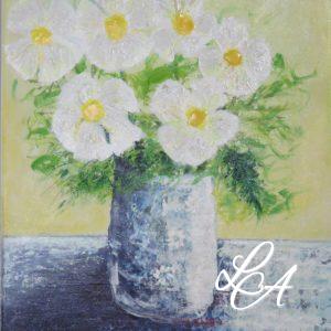 Happy place in a blue vase